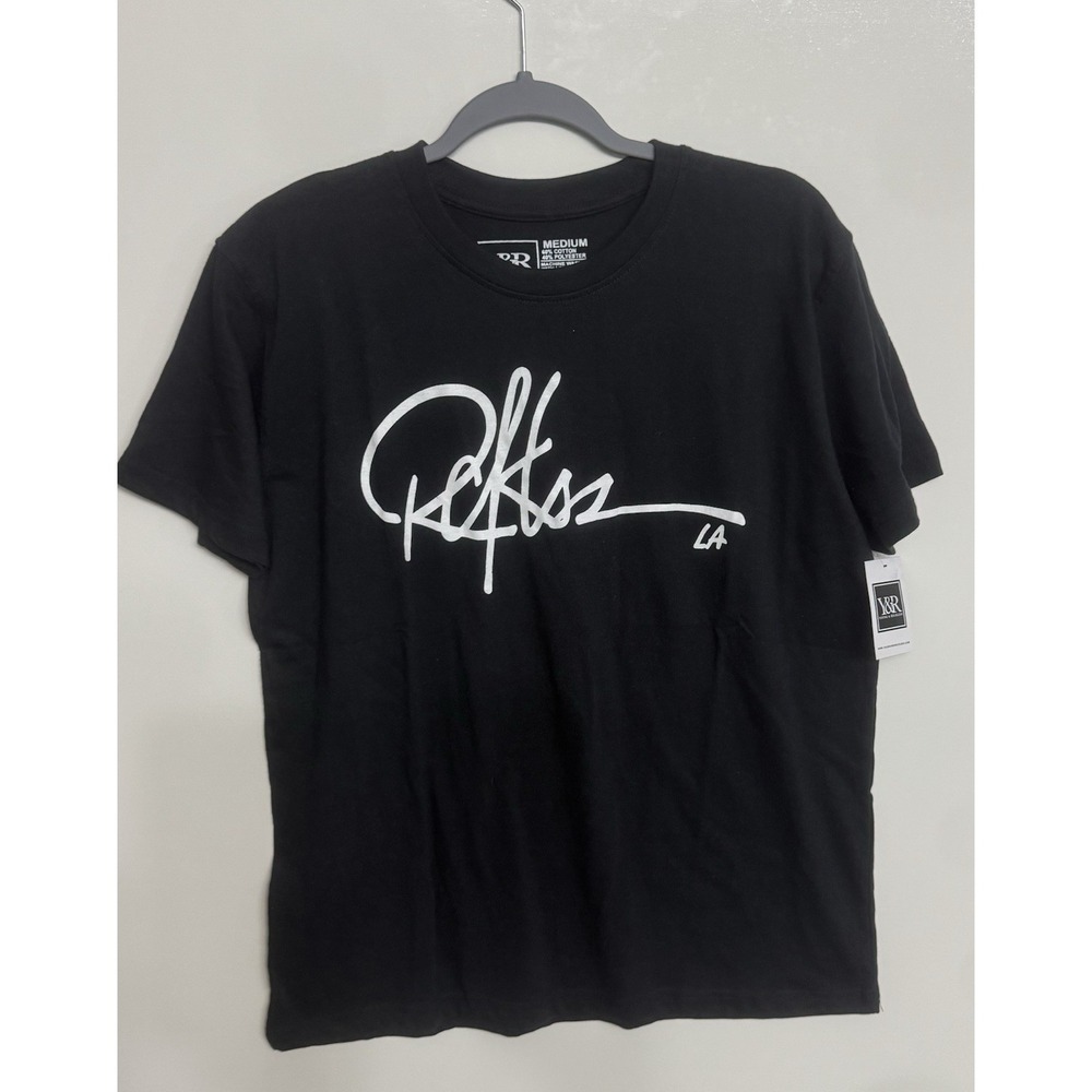 Young & Reckless Mens Black/White Print T-Shirt Medium New